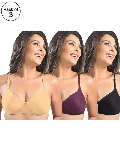 Pack of 3 - Sonari Catwalk Bra - Non Padded Non Wired - Imported Bra - Random Colors