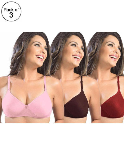 Pack of 3 - Sonari Catwalk Bra - Non Padded Non Wired - Imported Bra - Random Colors