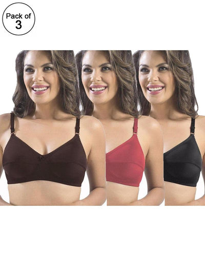 Pack of 3 -  Sonari Loreal Bra - Non Padded Non Wired - Imported Bra - Random Colors