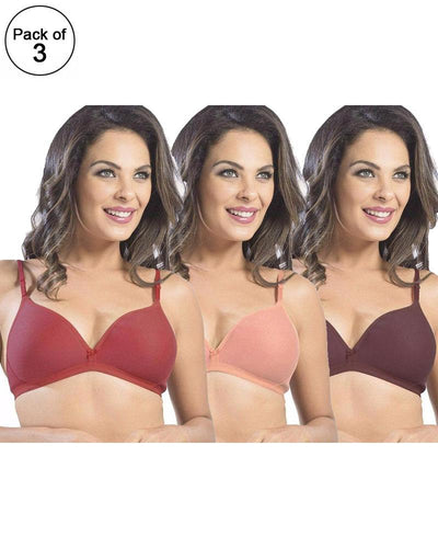 Pack of 3 - Sonari Omania Bra - Non Padded Non Wired - Imported Bra - Random Colors