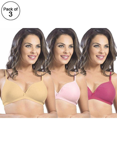 Pack of 3 - Sonari Omania Bra - Non Padded Non Wired - Imported Bra - Random Colors