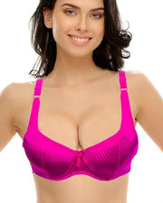 Sexy Hot Pink Bridal Bra - Single Padded,Under Wired - Paofa