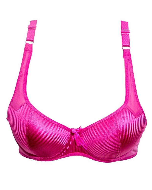 Sexy Hot Pink Bridal Bra - Single Padded,Under Wired - Paofa