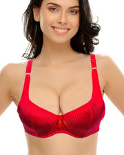 Sexy Red Bridal Bra - Single Padded,Under Wired - Paofa