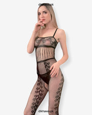 Hkmeair Khushi Print Sexy Net Bodystocking No H8248