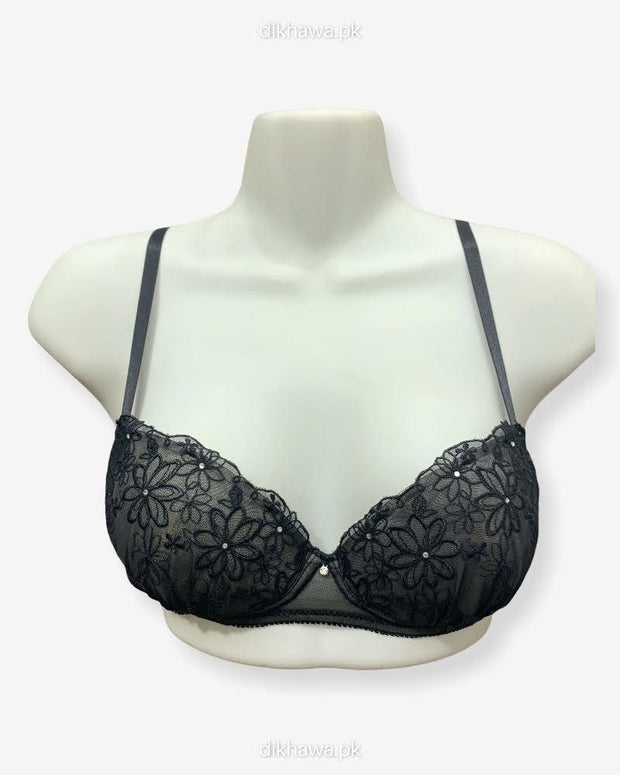 New Stylish Imported Stocklot Branded  Net Pushup Bra - Underwired Bra- Padded Bra - Pack of 2