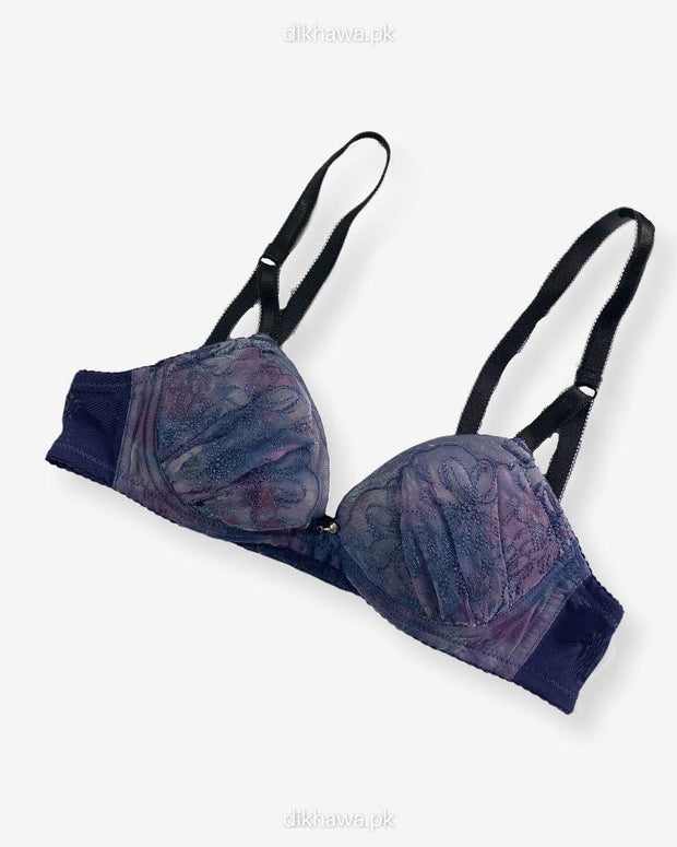 Imported Stocklot Branded  Net Pushup Bra - Underwired Bra  Non Padded Bra - Pack of 2