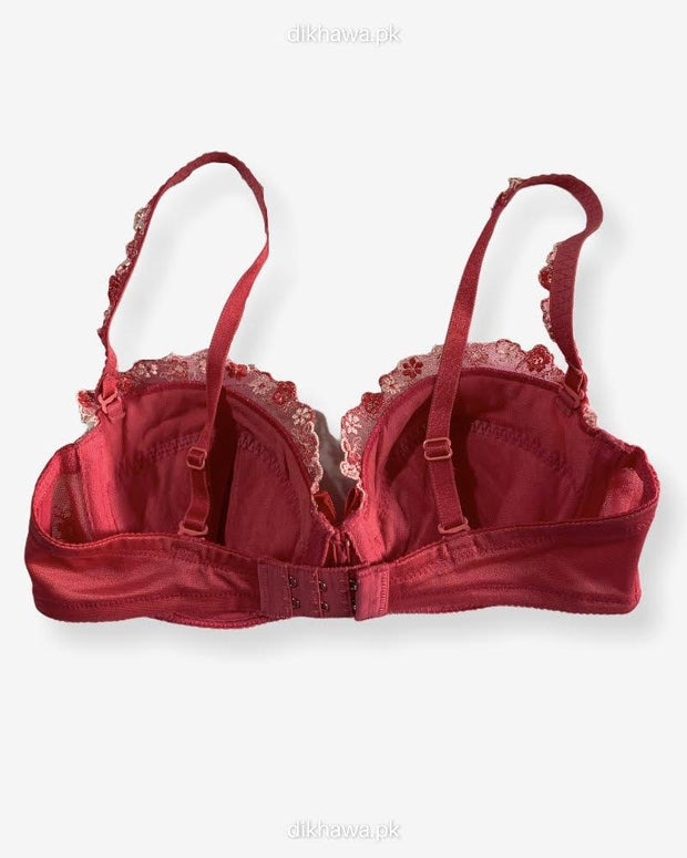 Imported Stocklot Branded  Net Pushup Bra - Underwired Bra  Non Padded Bra - Pack of 2