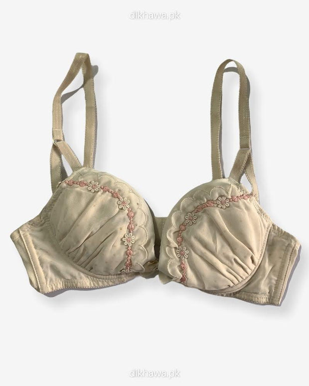 Imported Stocklot Branded  Net Pushup Bra - Underwired Bra  Non Padded Bra - Pack of 2