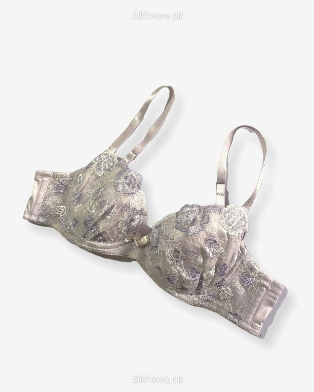 Imported Stocklot Branded  Net Pushup Bra - Underwired Bra  Non Padded Bra - Pack of 2