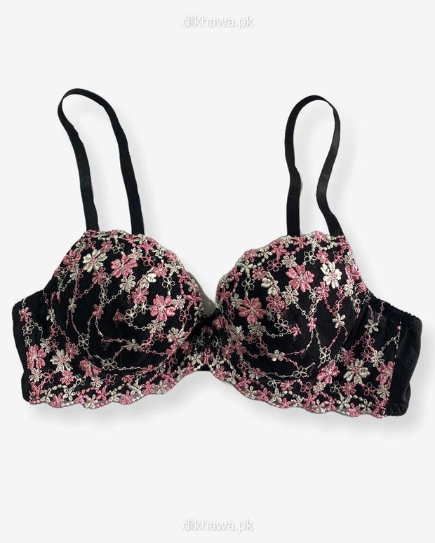 Imported Stocklot Branded  Net Pushup Bra - Underwired Bra  Non Padded Bra - Pack of 2