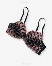 Imported Stocklot Branded  Net Pushup Bra - Underwired Bra  Non Padded Bra - Pack of 2