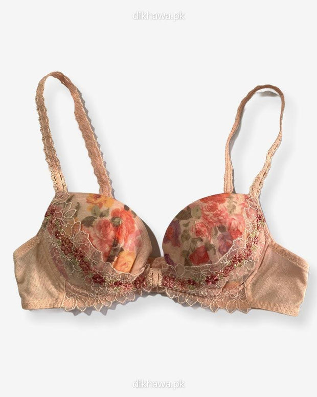 Imported Stocklot Branded  Net Pushup Bra - Underwired Bra  Non Padded Bra - Pack of 2