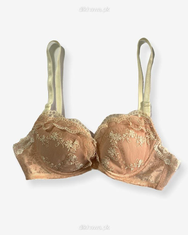 Imported Stocklot Branded  Net Pushup Bra - Underwired Bra  Non Padded Bra - Pack of 2