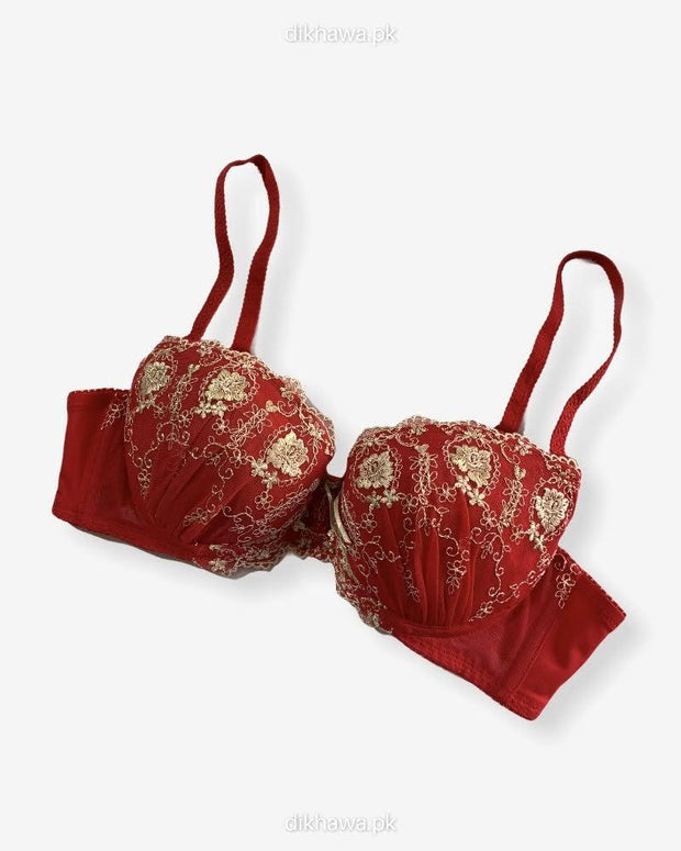 Imported Stocklot Branded  Net Pushup Bra - Underwired Bra  Non Padded Bra - Pack of 2