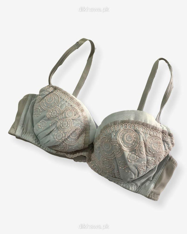 Imported Stocklot Branded  Net Pushup Bra - Underwired Bra  Non Padded Bra - Pack of 2