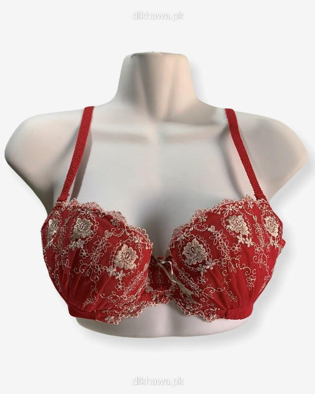 Imported Stocklot Branded  Net Pushup Bra - Underwired Bra  Non Padded Bra - Pack of 2