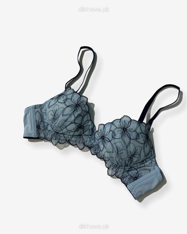 Imported Stocklot Branded  Net Pushup Bra - Underwired Bra  Non Padded Bra - Pack of 2