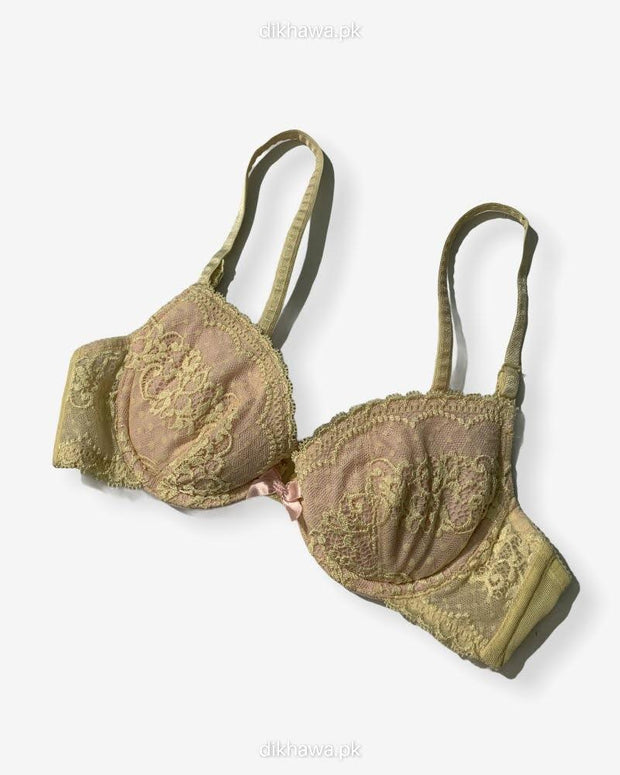 Imported Stocklot Branded  Net Pushup Bra - Underwired Bra  Non Padded Bra - Pack of 2