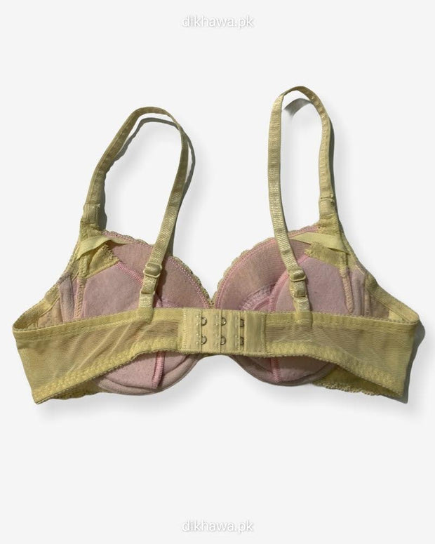 Imported Stocklot Branded  Net Pushup Bra - Underwired Bra  Non Padded Bra - Pack of 2