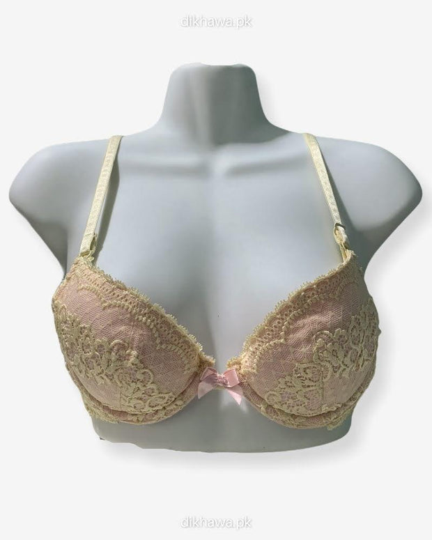 Imported Stocklot Branded  Net Pushup Bra - Underwired Bra  Non Padded Bra - Pack of 2