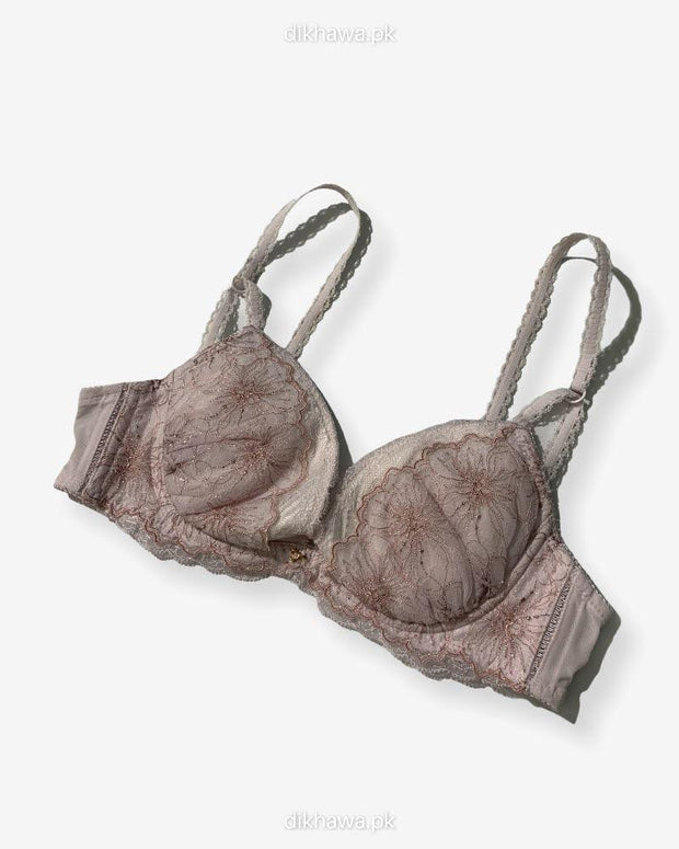 Imported Stocklot Branded  Net Pushup Bra - Underwired Bra  Non Padded Bra - Pack of 2