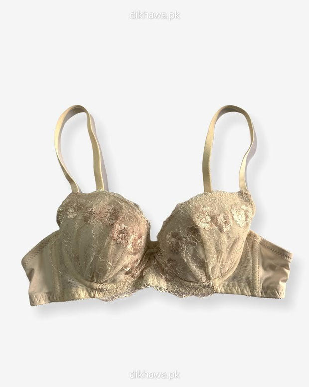 Imported Stocklot Branded  Net Pushup Bra - Underwired Bra  Non Padded Bra - Pack of 2