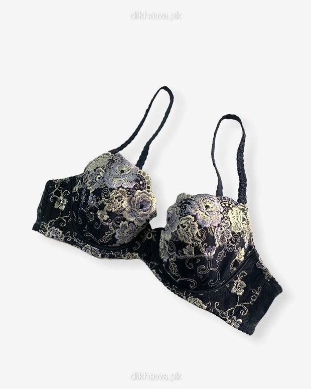 Imported Stocklot Branded  Net Pushup Bra - Underwired Bra  Non Padded Bra - Pack of 2