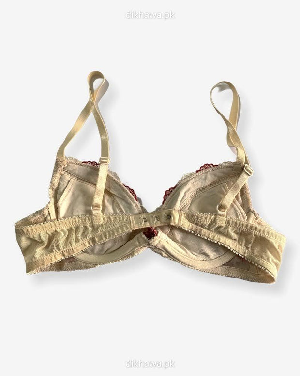 Imported Stocklot Branded  Net Pushup Bra - Underwired Bra  Non Padded Bra - Pack of 2