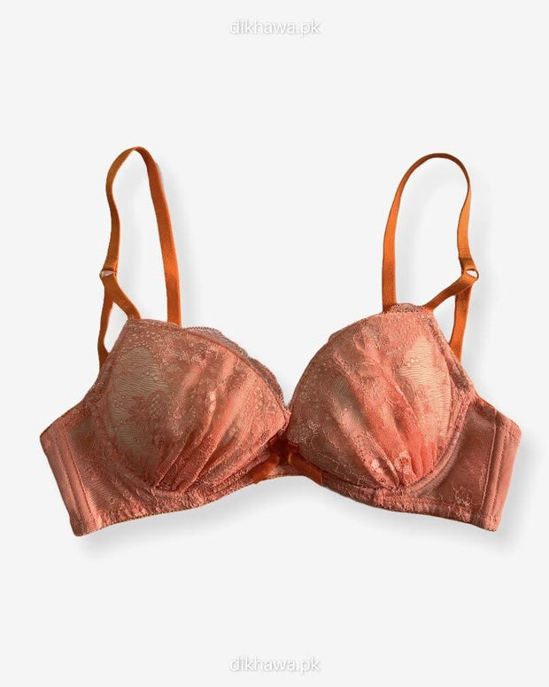 Imported Stocklot Branded  Net Pushup Bra - Underwired Bra  Non Padded Bra - Pack of 2