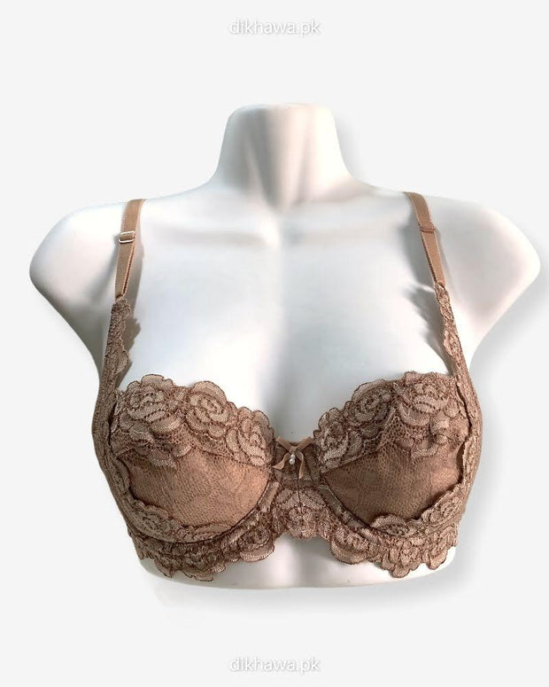 Imported Stocklot Branded  Net Pushup Bra - Underwired Bra  Non Padded Bra - Pack of 2