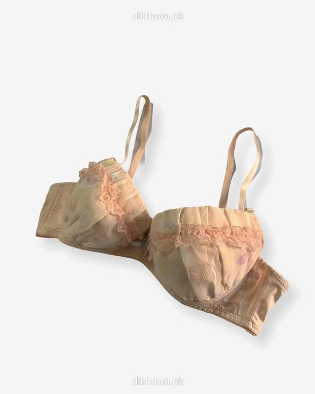 Imported Stocklot Branded  Net Pushup Bra - Underwired Bra  -Padded Bra - Pack of 2