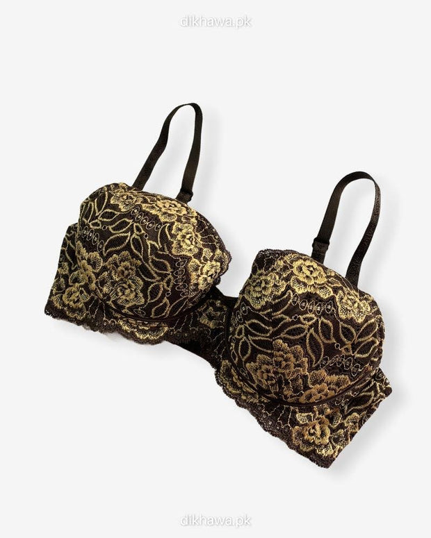 Imported Stocklot Branded  Net Pushup Bra - Underwired Bra  -Non Padded Bra - Pack of 2