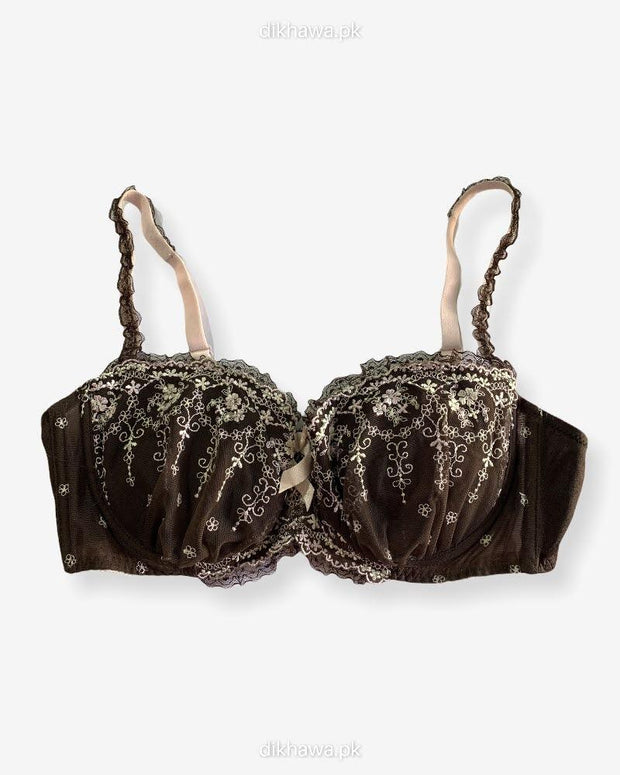 Imported Stocklot Branded  Net Pushup Bra - Underwired Bra  -Non Padded Bra - Pack of 2