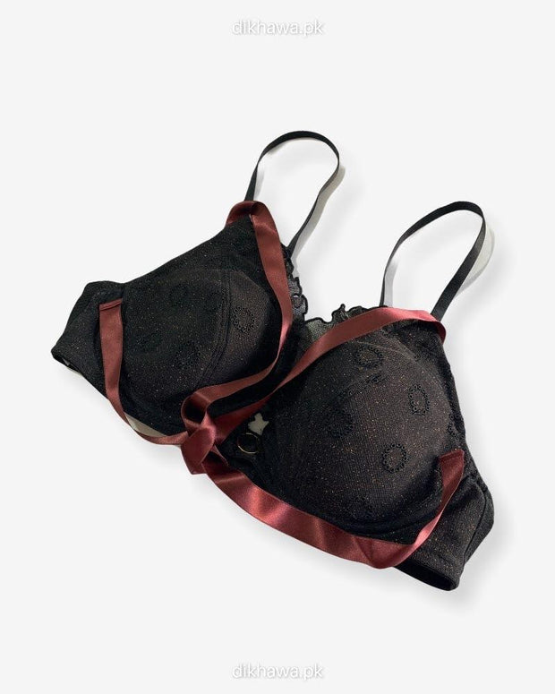 Imported Stocklot Branded  Net Pushup Bra - Underwired Bra  -Non Padded Bra - Pack of 2