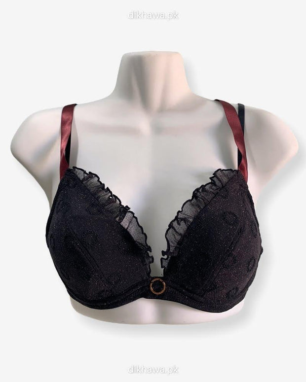 Imported Stocklot Branded  Net Pushup Bra - Underwired Bra  -Non Padded Bra - Pack of 2