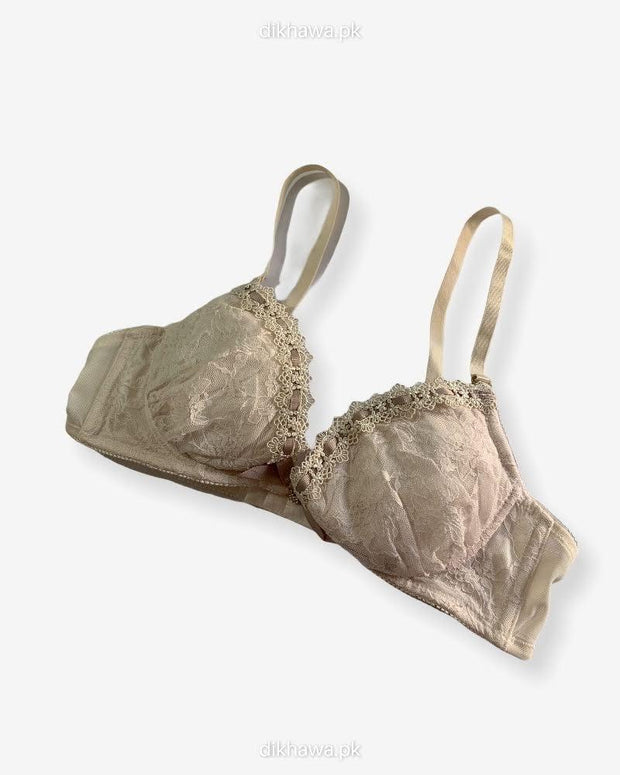 Imported Stocklot Branded  Net Pushup Bra - Underwired Bra  -Non Padded Bra - Pack of 2