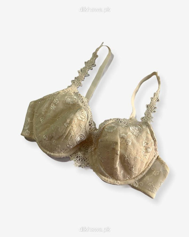 Imported Stocklot Branded  Net Pushup Bra - Underwired Bra  -Non Padded Bra - Pack of 2