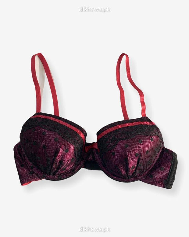 Imported Stocklot Branded  Net Pushup Bra - Underwired Bra  - Padded Bra - Pack of 2