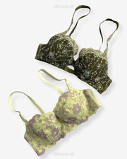 Imported Stocklot Branded  Net Pushup Bra - Underwired Bra  - Non Padded Bra - Pack of 2