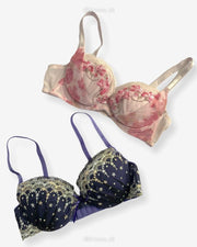 Imported Stocklot Branded  Net Pushup Bra - Underwired Bra  - Non Padded Bra - Pack of 2