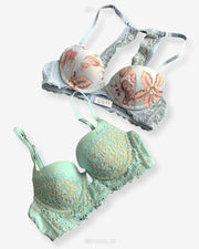 Imported Stocklot Branded  Net Pushup Bra - Underwired Bra  - Non Padded Bra - Pack of 2