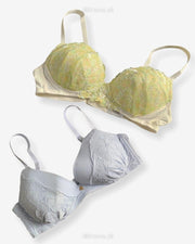 Imported Stocklot Branded  Net Pushup Bra - Underwired Bra  -Padded Bra - Pack of 2