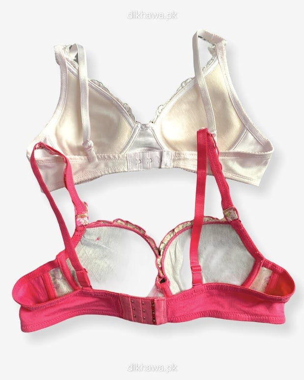 Imported Stocklot Branded  Net Pushup Bra - Underwired Bra  -Padded Bra - Pack of 2