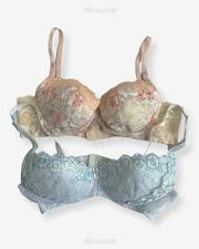 Imported Stocklot Branded  Net Pushup Bra - Underwired Bra  - Non Padded Bra - Pack of 2