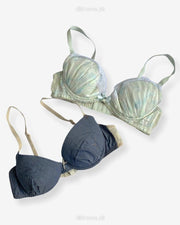 Imported Stocklot Branded  Net Pushup Bra - Underwired Bra  - Non Padded Bra - Pack of 2