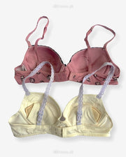 Imported Stocklot Branded  Net Pushup Bra - Underwired Bra  - Non Padded Bra - Pack of 2