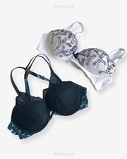 Imported Stocklot Branded  Net Pushup Bra - Underwired Bra  - Padded Bra - Pack of 2