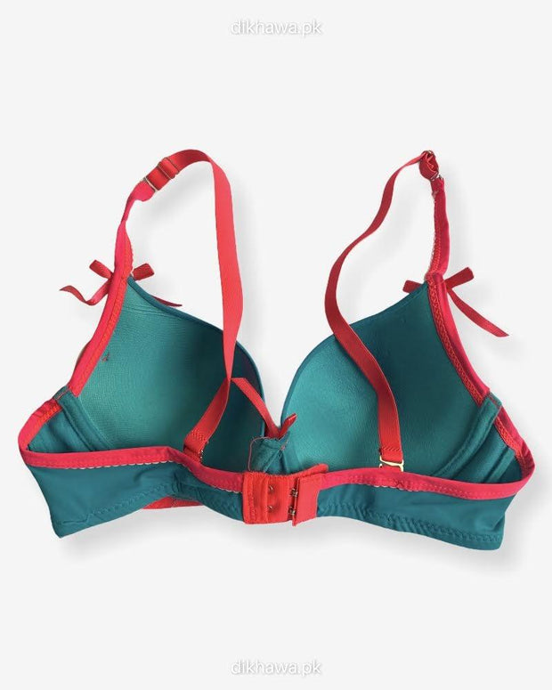 Women Push Up Underwire Smoothing Bra - Green - 678