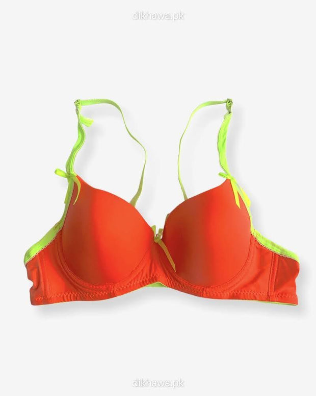 Women Push Up Underwire Smoothing Bra - Orange - 678